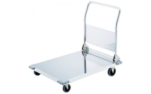 トラスコ中山（株）  AS-O-1-100TBU  ＴＲＵＳＣＯ　ステンレス台車　折りたたみ式オールステン台車　１２００Ｘ７５０　Φ１００帯電防止Ｕ車輪