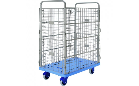 金沢車輛（株）  NP-307GSW  金沢　大型環境静音樹脂台車　２連金網付