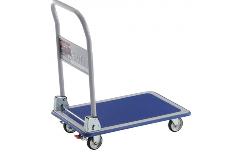 トラスコ中山（株）  101NAVS  ＴＲＵＳＣＯ　プレス製台車　ドンキーカート　抗ウィルス折りたたみハンドル　７４０×４８０　ストッパー付