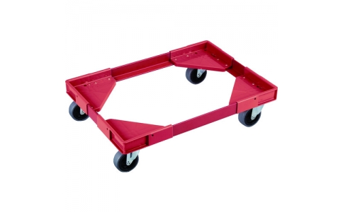 岐阜プラスチック工業（株）  ACL-CB75-N-R.R  リス　コンテナ用台車　６１１０６８　アングルキャリーＬＣＢ－７５用ナイロン車（コーナー／赤、アングル／赤）