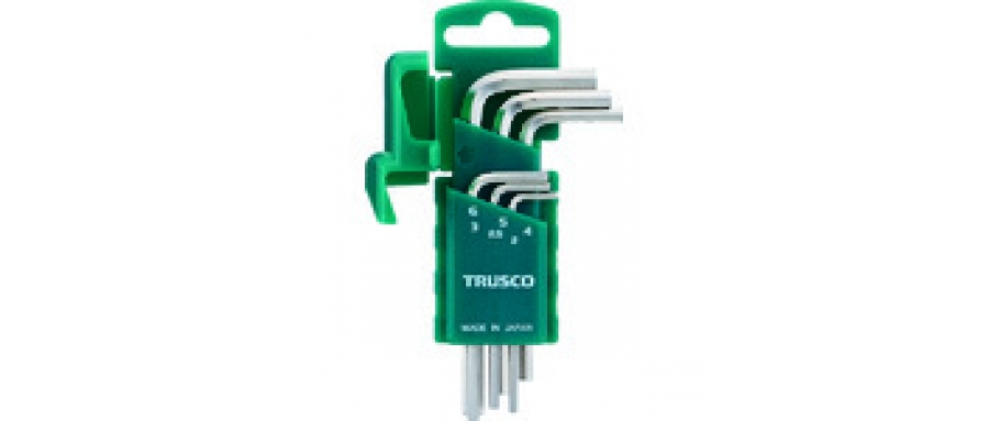 TRUSCO HW-TP6S hexagonal bar wrench with tinker holes at both ends, set of 6