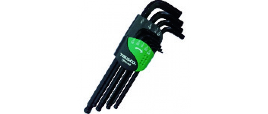 TRUSCO TBRI-9S TBRI-13S Ball Point Hexagonal Bar Wrench (inch Size) Set
