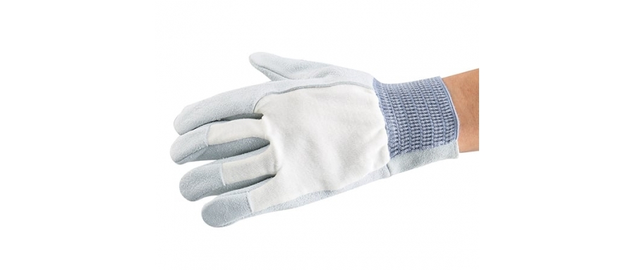 ASONE  AT-LG04 AS TOOL Inside Cowskin Glove With Knitted Back Of The Hand　