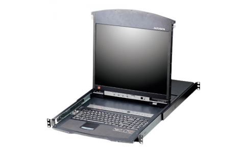 ＡＴＥＮジャパン（株）  KL1508AMJJS  ＡＴＥＮ　ＫＶＭドロワー　８ポート／１７インチＬＣＤ／デュアルスライド／ショートレール