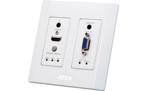 ＡＴＥＮジャパン（株）  VE2812AUST  ＡＴＥＮ　ＨＤＭＩ＆ＶＧＡＨＤＢａｓｅＴトランスミッター（ＵＳウォールプレート、ＰＯＨタイプ）ホワイト
