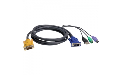 ＡＴＥＮジャパン（株）  2L-5301UP  ＡＴＥＮ　ＵＳＢ・ＰＳ／２コンボＫＶＭケーブル　ＳＰＨＤタイプ　１．２ｍ