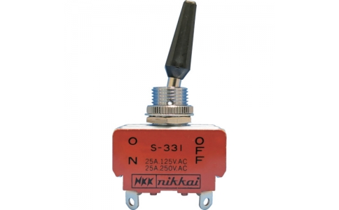 ＮＫＫスイッチズ（株）  S-331R  ＮＫＫスイッチズ　プラスチックレバー形トグルスイッチ　２極ＯＮ－ＯＦＦ