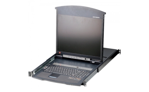 ＡＴＥＮジャパン（株）  KL1516AMJJL  ＡＴＥＮ　ＫＶＭドロワー　１６ポート／１７インチＬＣＤ／デュアルスライド／ロングレール