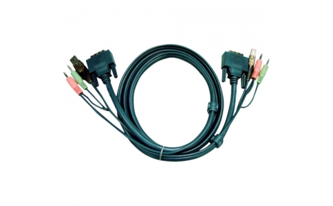 ＡＴＥＮジャパン（株）  2L-7D05UD  ＡＴＥＮ　ＤＶＩ　ＫＶＭケーブル　デュアルリンク対応　５ｍ