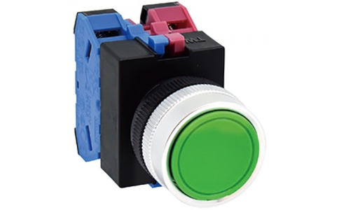 （株）東京センサ  ABW111G  東京センサ　Φ２２丸平形押しボタンスイッチ