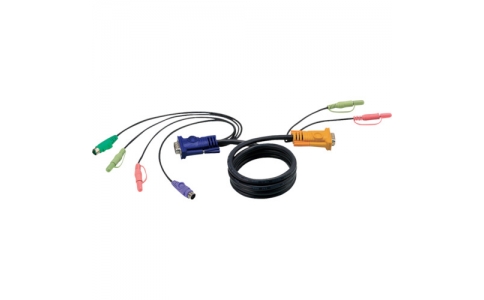 ＡＴＥＮジャパン（株）  2L-5305P  ＡＴＥＮ　ＰＳ／２　ＫＶＭケーブル　オーディオ対応　ＳＰＨＤ　ＫＶＭ用　５ｍ
