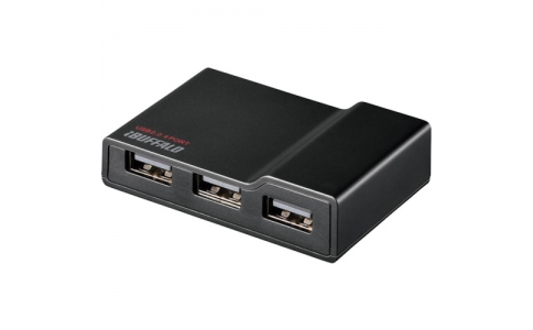 （株）バッファロー  BSH4A11BK  バッファロー　ＵＳＢ２．０　ＴＶ／ＰＣ対応セルフパワー４ポートハブ　ブラック