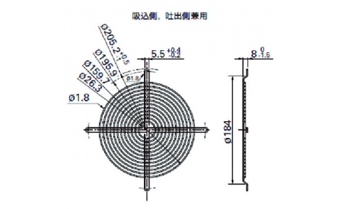 山洋電気（株）  109-619H  ＳａｎＡＣＥ　フィンガーガード　（□１６０用　吸込側、吐出側兼用）