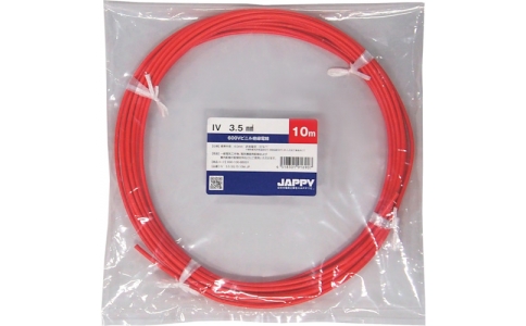 因幡電機産業（株）  IV   3.5 SQ RED 5M JP  ＪＡＰＰＹ　ビニル絶縁電線