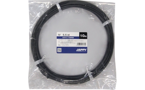 因幡電機産業（株）  IV   5.5 SQ BLK 5M JP  ＪＡＰＰＹ　ビニル絶縁電線