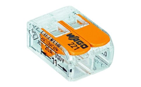 ワゴジャパン（株）  WFR-2  ＷＡＧＯ　ＷＦＲ－２　より線・単線ワンタッチ接続可能コネクタ　２穴用　１００個入