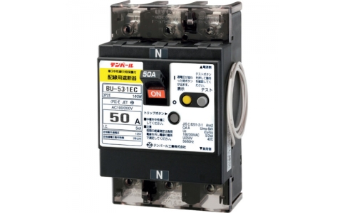 テンパール工業（株）  BU5301EC50V  テンパール　テンパール工業　ＢＵ－５３・１ＥＣ　５０Ａ　単３中性線欠相保護付配線用遮断器　分電盤協約形サイズ　過電圧検出リード線付