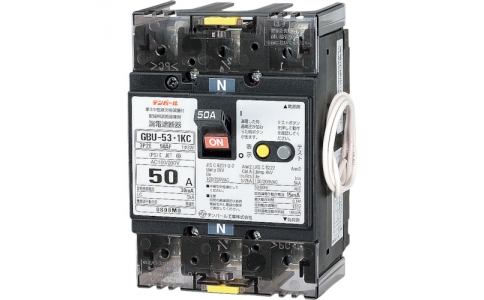 テンパール工業（株）  U5301KC4030V  テンパール　テンパール工業　ＧＢＵ－５３．１ＫＣ　４０Ａ　３０ＭＡ　リードセンツキ　単３中性線欠相保護付漏電遮断器　分電盤協約形サイズ　過電圧検出リード線付