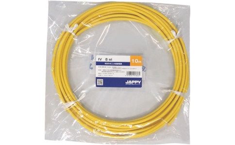 因幡電機産業（株）  IV   8 SQ YEL 10M JP  ＪＡＰＰＹ　ビニル絶縁電線