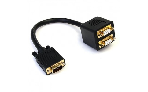 ＳＴＡＲＴＥＣＨ．ＣＯＭ社  VGASPL1VV  スターテック　ＶＧＡケーブル／ＶＧＡスプリッター／３０ｃｍ／１ｘ　ＶＧＡ　－　２ｘ　ＶＧＡ／オス・メス