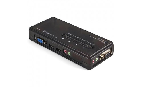 ＳＴＡＲＴＥＣＨ．ＣＯＭ社  SV411KUSB  スターテック　ＫＶＭスイッチ／４ポート／ＶＧＡ／２０４８ｘ１５３６／オーディオ対応／ケーブル付属／ＰＣ　パソコン　ＣＰＵ　切替器