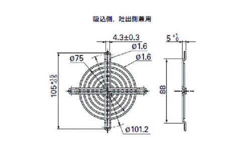 山洋電気（株）  109-049H  ＳａｎＡＣＥ　フィンガーガード　（□８０用　吸込側、吐出側兼用）