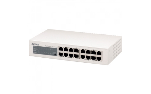 （株）バッファロー  LSW4-GT-16NSR  バッファロー　Ｇｉｇａ対応　スイッチングハブ　金属筺体／電源内蔵モデル　１６ポートモデル