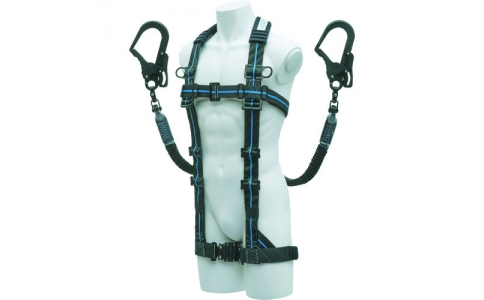 藤井電工（株）  TB-ORL-593-BL4-M-BP  ツヨロン　胴ベルト型墜落制止用器具　ワンハンドリトラ　軽量型　青　Ｍサイズ