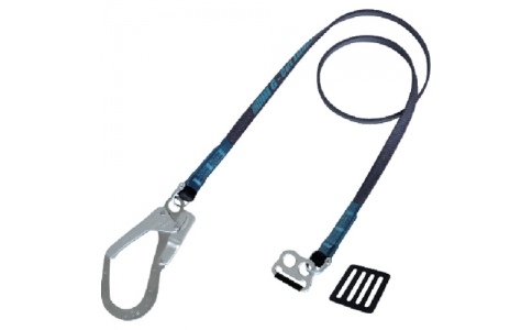 藤井電工（株）  AB-G593-BLK-BP  ツヨロン　１本つり専用Ｇカットランヤード　軽量型　Ｗ２１．５衝撃吸収グレーストラ