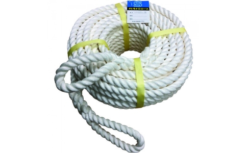 まつうら工業（株）  KMS-14-200(WR)  まつうら　クレモナＳロープ（３打ち）　１４ｍｍΦ×２００ｍ　両端アイ加工