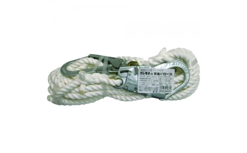 まつうら工業（株）  KMS16-10-2HOOK  まつうら　両端大口径フック付　クレモナＳ荷揚げ用ロープ　１６ｍｍΦ×１０ｍ