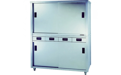（株）東製作所  ACSO-1800H  アズマ　上下二段式ステンレス保管庫　片面引出付１８００×６００×１８００