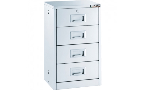 トラスコ中山（株）  SH-A  ＴＲＵＳＣＯ　ＳＵＳ３０４卓上保管庫　引出４段　３６０×２８０×Ｈ６００