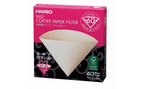 ハリオサイエンス（株）  VCF-02-40M  ＨＡＲＩＯ　Ｖ６０用ペーパーフィルター０２Ｍ　４０枚入り