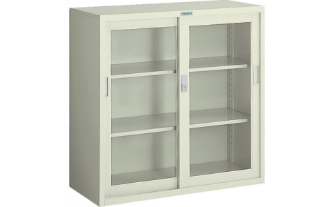 トラスコ中山（株）  T-303G  ＴＲＵＳＣＯ　耐薬品保管庫　ガラス引違型　８８０Ｘ４００ＸＨ８８０
