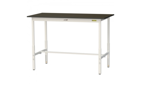 山金工業（株）  SLMAH-1575-BRW  ヤマテック　ワークテーブルＬＡＢシリーズ　高さ調整タイプＨ９００～１２００ｍｍ　指紋レスメラミン天板　Ｗ１５００×Ｄ７５０