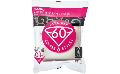 ハリオサイエンス（株）  VCF-01-100W  ＨＡＲＩＯ　Ｖ６０用ペーパーフィルター０１Ｗ　１００枚入り