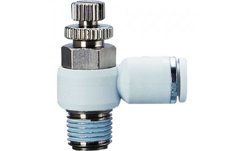 トラスコ中山（株）  SCOUT04-M5  ＴＲＵＳＣＯ　スピードコントローラ　エルボ型　メータ－アウト４ｍｍ　Ｍ５Ｘ０．８