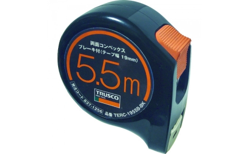 トラスコ中山（株）  TERC-1955B-BK  ＴＲＵＳＣＯ　両面コンベックス１９巾５．５ｍブレーキ付　ブラック