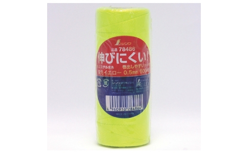 シンワ測定（株）  4960910784864  シンワ　ポリエステル水糸　チーズ巻蛍光イエロー　細　０．５ｍｍ５００ｍ