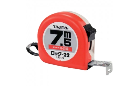 （株）ＴＪＭデザイン  L22-75  タジマ　ロック－２２　７．５ｍ／メートル目盛／ブリスター