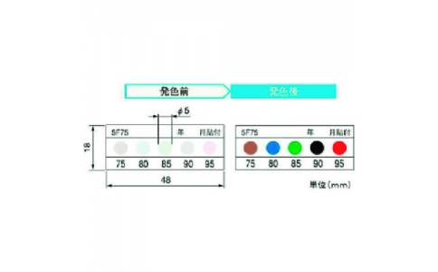 東京硝子器械（株）  014-55-96-64  ＴＧＫ　サーモカラーセンサー　５ＦＣ１００　２０枚
