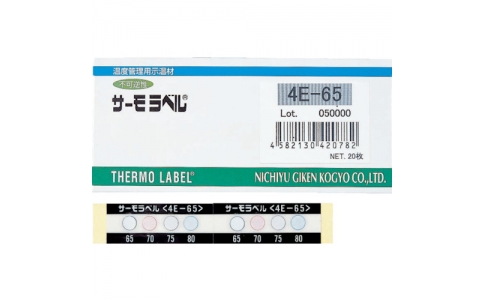 日油技研工業（株）  4E-50  日油技研　サーモラベル４点表示屋外対応型　不可逆性　５０度