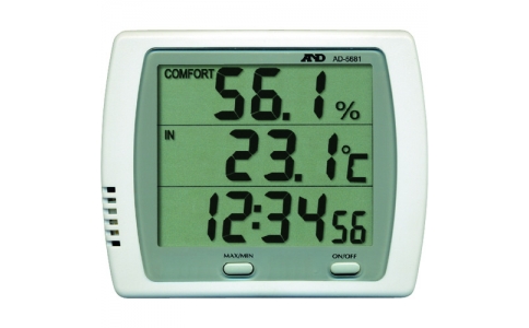 （株）エー・アンド・デイ  AD5681-00A00  Ａ＆Ｄ　温湿度計　ＡＤ５６８１　一般（ＩＳＯ）校正付（検査成績書＋トレサビリティ体系図）
