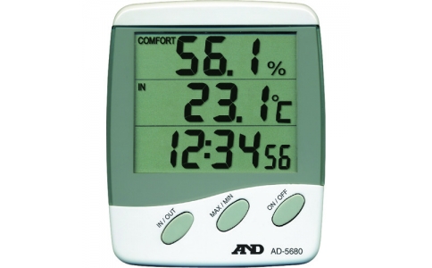 （株）エー・アンド・デイ  AD5680-00A00  Ａ＆Ｄ　温湿度計　ＡＤ５６８０　一般（ＩＳＯ）校正付（検査成績書＋トレサビリティ体系図）