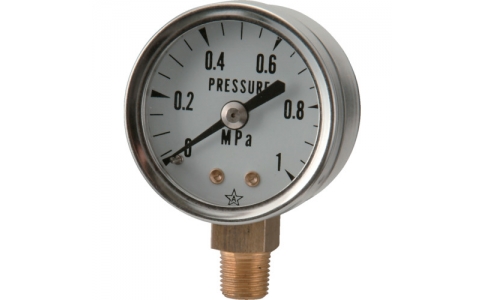 右下精器製造（株）  S-01-0.4MP  右下　スター　（圧力計）（Ａ枠立型・φ４０）　圧力レンジ０．０～０．４０ＭＰａ