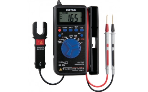 （株）カスタム  MC-01U-SET  カスタム　クランプ付きマルチメーターセット（アルカリ乾電池単４　４個付）