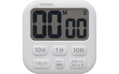 （株）ドリテック  T-592WT  ｄｒｅｔｅｃ　大画面タイマー　ポポラ６　　ホワイト