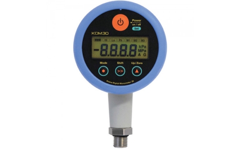 （株）クローネ  KDM30-100KPAG-M-BL-T  クローネ　高精度デジタル圧力計　ＫＤＭ３０　ゲージ圧　外部電源駆動（２４Ｖ）　青　無線出力（Ｂｌｕｅｔｏｏｔｈ）