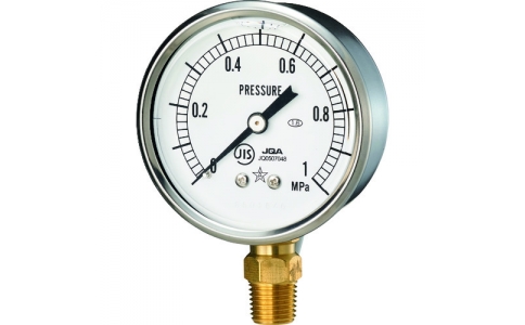 右下精器製造（株）  GLT-217-0.25MPA  右下　グリセリン入圧力計　圧力レンジ０～０．２５ＭＰａ　接続部サイズＲ１／４